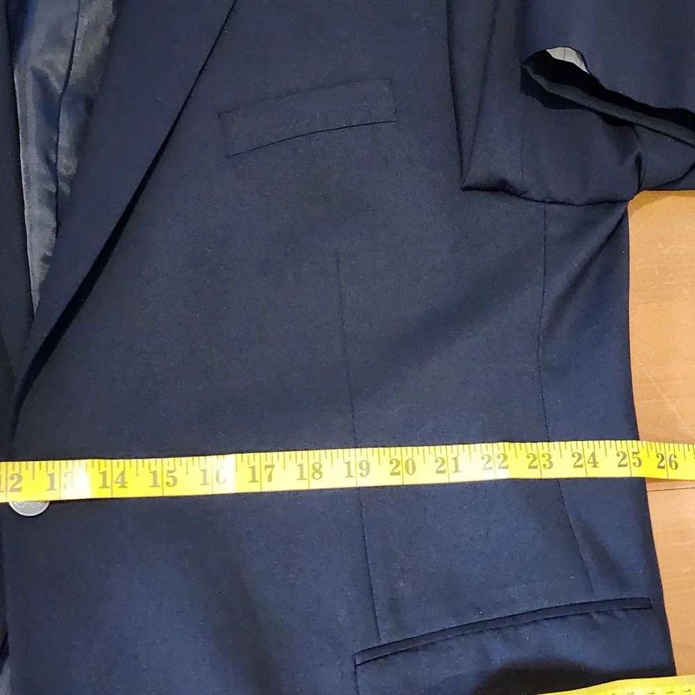 Michael Michael Kors Mens Navy Blue Wool Blend Blazer Sport Coat 50R Casual Work